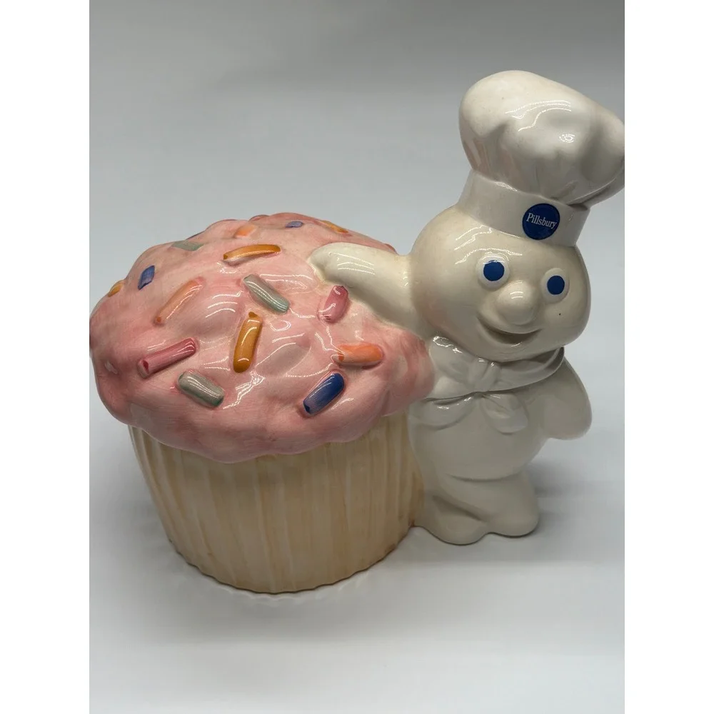 Pillsbury Funfetti Cookie Jar‎ Hand Painted Benjamin Medwin 1992 Ceramic Cupcake